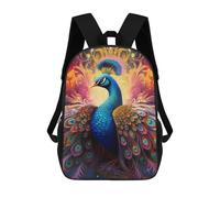 sinyumoney 3D Printed Children's School Bags Magical Peacock Artwork -1 Backpack Travel Lightweight Backpack Book Bags Kids Boys Girls School Bag 17inch