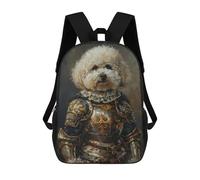 sinyumoney 3D Printed Children's School Bags Medieval Poodle in Armor Backpack Travel Lightweight Backpack Book Bags Kids Boys Girls School Bag 17inch
