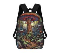 sinyumoney 3D Printed Children's School Bags Mystical Mushroom Forest-5 Backpack Travel Lightweight Backpack Book Bags Kids Boys Girls School Bag 17inch
