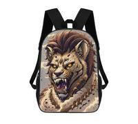 sinyumoney 3D Printed Children's School Bags Roaring Lion Artwork -1 Backpack Travel Lightweight Backpack Book Bags Kids Boys Girls School Bag 17inch