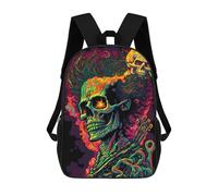 sinyumoney 3D Printed Children's School Bags Skull Artwork -1 Backpack Travel Lightweight Backpack Book Bags Kids Boys Girls School Bag 17inch