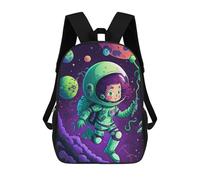 sinyumoney 3D Printed Children's School Bags Space Explorer Adventure Backpack Travel Lightweight Backpack Book Bags Kids Boys Girls School Bag 17inch