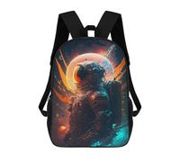 sinyumoney 3D Printed Children's School Bags Space Explorer Astronaut Artwork Backpack Travel Lightweight Backpack Book Bags Kids Boys Girls School Bag 17inch