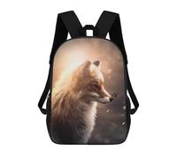 sinyumoney 3D Printed Children's School Bags The Fox And Butterfly Glow Backpack Travel Lightweight Backpack Book Bags Kids Boys Girls School Bag 17inch
