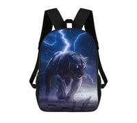 sinyumoney 3D Printed Children's School Bags Thundering Panther Stalks Backpack Travel Lightweight Backpack Book Bags Kids Boys Girls School Bag 17inch