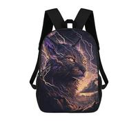 sinyumoney 3D Printed Children's School Bags Thundering Wildcat Majesty Backpack Travel Lightweight Backpack Book Bags Kids Boys Girls School Bag 17inch