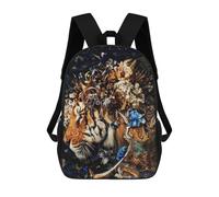 sinyumoney 3D Printed Children's School Bags Tiger's Majesty A Royal Portrait Backpack Travel Lightweight Backpack Book Bags Kids Boys Girls School Bag 17inch