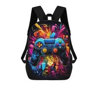 sinyumoney 3D Printed Children's School Bags Vibrant Gaming Controller Artwork -163 Backpack Travel Lightweight Backpack Book Bags Kids Boys Girls School Bag 17inch