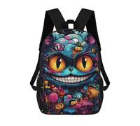 sinyumoney 3D Printed Children's School Bags Whimsical Cat Chaos Backpack Travel Lightweight Backpack Book Bags Kids Boys Girls School Bag 17inch