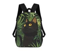 sinyumoney 3D Printed Children's School Bags Whiskers in The Wild Cat Backpack Travel Lightweight Backpack Book Bags Kids Boys Girls School Bag 17inch