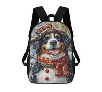 sinyumoney 3D Printed Children's School Bags Winter Wonderland Dog-2 Backpack Travel Lightweight Backpack Book Bags Kids Boys Girls School Bag 17inch