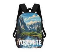 sinyumoney 3D Printed Children's School Bags Yosemite National Park Backpack Travel Lightweight Backpack Book Bags Kids Boys Girls School Bag 17inch
