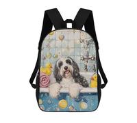 sinyumoney 3D Printed Children's School Bearded Collie Dog Backpack High Capacity Travel Book Bags Fashion Rucksacks Kids School Casual Back Pack 17inch