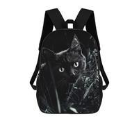 sinyumoney 3D Printed Children's School Black Cat in Shadows Backpack for Kids High Capacity Travel Rucksacks Book Bags Kids School Bag Back Pack 17inch
