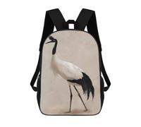 sinyumoney 3D Printed Children's School Black-necked Crane Illustration Backpack for Kids High Capacity Travel Fashion Rucksacks Kids School Bag Casual Back Pack 17inch