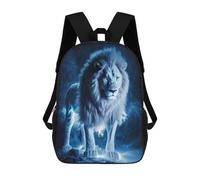sinyumoney 3D Printed Children's School Blue Lion Majesty -1 Backpack for Kids High Capacity Travel Rucksacks Book Bags Kids School Bag Back Pack 17inch