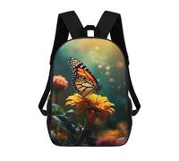 sinyumoney 3D Printed Children's School Butterfly on Yellow Flower Backpack for Kids High Capacity Travel Fashion Rucksacks Kids School Bag Casual Back Pack 17inch