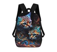 sinyumoney 3D Printed Children's School Cats Vivid And Colorful Backpack High Capacity Travel Book Bags Fashion Rucksacks Kids School Casual Back Pack 17inch
