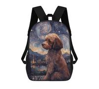 sinyumoney 3D Printed Children's School Cavoodle Starry Night Backpack for Kids High Capacity Travel Rucksacks Book Bags Kids School Bag Back Pack 17inch