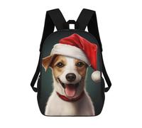 sinyumoney 3D Printed Children's School Christmas Jack Russel Backpack for Kids High Capacity Travel Fashion Rucksacks Kids School Bag Casual Back Pack 17inch