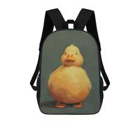 sinyumoney 3D Printed Children's School Chubby Yellow Duckling Painting Backpack High Capacity Travel Book Bags Fashion Rucksacks Kids School Casual Back Pack 17inch