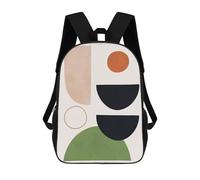 sinyumoney 3D Printed Children's School Circles And Semicircles 2 Backpack for Kids High Capacity Travel Fashion Rucksacks Kids School Bag Casual Back Pack 17inch