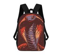 sinyumoney 3D Printed Children's School Cobra Snake Illustration Backpack for Kids High Capacity Travel Fashion Rucksacks Kids School Bag Casual Back Pack 17inch