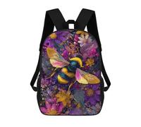 sinyumoney 3D Printed Children's School Colorful Bee Art Print-6 Backpack High Capacity Travel Book Bags Fashion Rucksacks Kids School Casual Back Pack 17inch