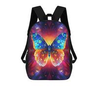 sinyumoney 3D Printed Children's School Colorful Butterfly Artwork Backpack for Kids High Capacity Travel Rucksacks Book Bags Kids School Bag Back Pack 17inch