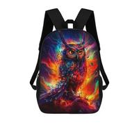 sinyumoney 3D Printed Children's School Colorful Cosmic Owl -7 Backpack for Kids High Capacity Travel Rucksacks Book Bags Kids School Bag Back Pack 17inch