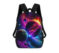 sinyumoney 3D Printed Children's School Colorful Cosmic Planets -1 Backpack for Kids High Capacity Travel Rucksacks Book Bags Kids School Bag Back Pack 17inch