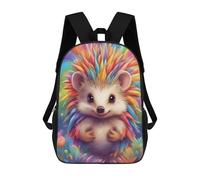 sinyumoney 3D Printed Children's School Colorful Cute Hedgehog Backpack for Kids High Capacity Travel Fashion Rucksacks Kids School Bag Casual Back Pack 17inch