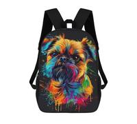 sinyumoney 3D Printed Children's School Colorful Dog Art Print-18 Backpack High Capacity Travel Book Bags Fashion Rucksacks Kids School Casual Back Pack 17inch