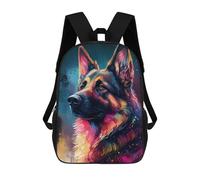 sinyumoney 3D Printed Children's School Colorful Dog Portrait Artwork -1 Backpack for Kids High Capacity Travel Fashion Rucksacks Kids School Bag Casual Back Pack 17inch