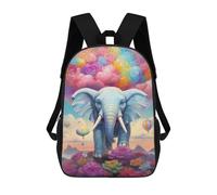 sinyumoney 3D Printed Children's School Colorful Elephant Fantasy Art Print Backpack High Capacity Travel Book Bags Fashion Rucksacks Kids School Casual Back Pack 17inch