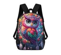 sinyumoney 3D Printed Children's School Colorful Fantasy Owl Artwork-2 Backpack High Capacity Travel Book Bags Fashion Rucksacks Kids School Casual Back Pack 17inch