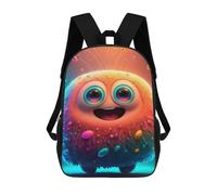 sinyumoney 3D Printed Children's School Colorful Furry Monster Backpack for Kids High Capacity Travel Fashion Rucksacks Kids School Bag Casual Back Pack 17inch