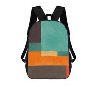 sinyumoney 3D Printed Children's School Colorful Geometry 3 Backpack for Kids High Capacity Travel Fashion Rucksacks Kids School Bag Casual Back Pack 17inch