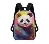 sinyumoney 3D Printed Children's School Colorful Panda Art Print-6 Backpack High Capacity Travel Book Bags Fashion Rucksacks Kids School Casual Back Pack 17inch