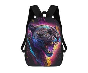 sinyumoney 3D Printed Children's School Colorful Roaring Panther Backpack for Kids High Capacity Travel Fashion Rucksacks Kids School Bag Casual Back Pack 17inch