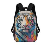 sinyumoney 3D Printed Children's School Colorful Tiger Painting Artwork-1 Backpack High Capacity Travel Book Bags Fashion Rucksacks Kids School Casual Back Pack 17inch