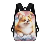 sinyumoney 3D Printed Children's School Corgi in The Clouds Backpack for Kids High Capacity Travel Fashion Rucksacks Kids School Bag Casual Back Pack 17inch