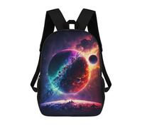 sinyumoney 3D Printed Children's School Cosmic Dualism Planetary Contrast Backpack for Kids High Capacity Travel Fashion Rucksacks Kids School Bag Casual Back Pack 17inch