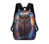sinyumoney 3D Printed Children's School Cosmic Owl Portrait-5 Backpack for Kids High Capacity Travel Rucksacks Book Bags Kids School Bag Back Pack 17inch