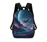 sinyumoney 3D Printed Children's School Cosmic Voyage Horizon Backpack High Capacity Travel Book Bags Fashion Rucksacks Kids School Casual Back Pack 17inch