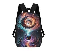 sinyumoney 3D Printed Children's School Cosmic Yin-Yang Swirl-1 Backpack for Kids High Capacity Travel Rucksacks Book Bags Kids School Bag Back Pack 17inch