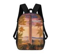 sinyumoney 3D Printed Children's School Coxs Stack Dundee Backpack for Kids High Capacity Travel Fashion Rucksacks Kids School Bag Casual Back Pack 17inch