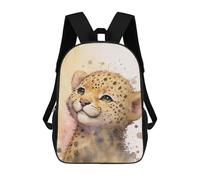 sinyumoney 3D Printed Children's School Cute Baby Leopard Painting Backpack High Capacity Travel Book Bags Fashion Rucksacks Kids School Casual Back Pack 17inch