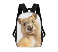 sinyumoney 3D Printed Children's School Cute Quokka Selfie Backpack for Kids High Capacity Travel Fashion Rucksacks Kids School Bag Casual Back Pack 17inch