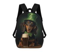 sinyumoney 3D Printed Children's School Dachshund Loves Brew Backpack for Kids High Capacity Travel Fashion Rucksacks Kids School Bag Casual Back Pack 17inch